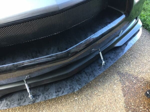 A close up of the front bumper of a car