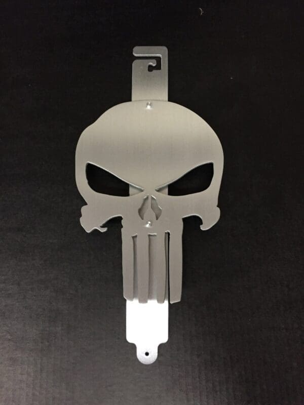 A metal hood prop with a custom design